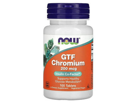 GTF CHROMIUM 200мкг Now Foods (100 таблеток)