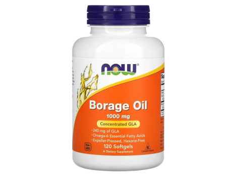 BORAGE OIL 1000мг NOW Foods (120 капсул)
