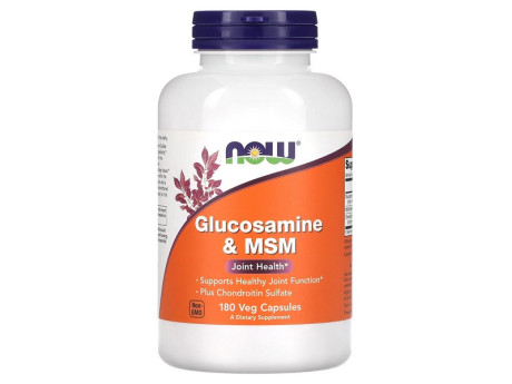 Glucosamine & M.S.M 750/250мг NOW Foods (180 вег капсул)