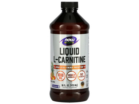 Sports Liquid L-Carnitine 1000мг NOW Foods (473мл)