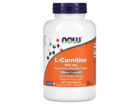 L-CARNITINE 500мг Now Foods (180 вег капсул)