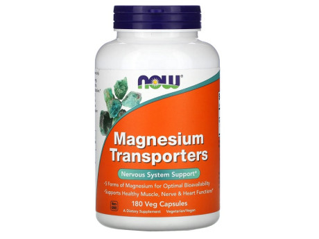 MAGNESIUM TRANSPORTERS NOW Foods (180 вег капсул)