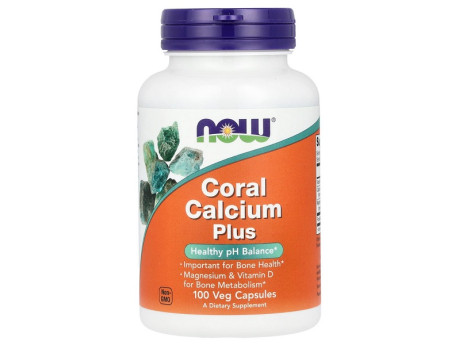 CORAL CALCIUM PLUS MAGNESIUM&VITAMIN D Now Foods (100 вег капсул)