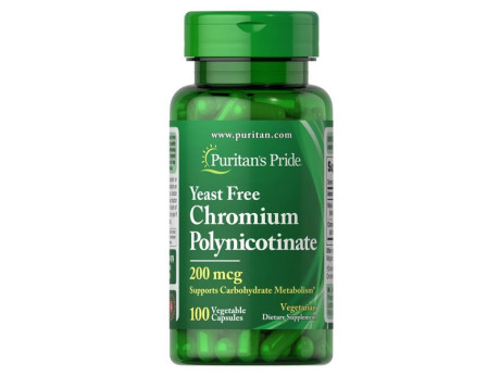 Chromium Polynicotinate 200мкг Yeast Free Puritan's Pride (100 вег капсул)