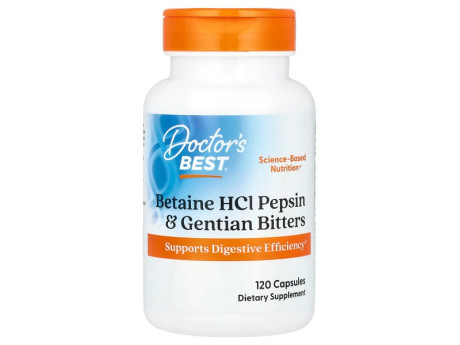 Betaine HCL Pepsin & Gentian Bitters Doctor's Best (120 капсул)