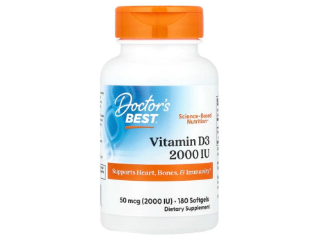 Vitamin D3 50мкг 2000 IU Doctor's Best (180 капсул)