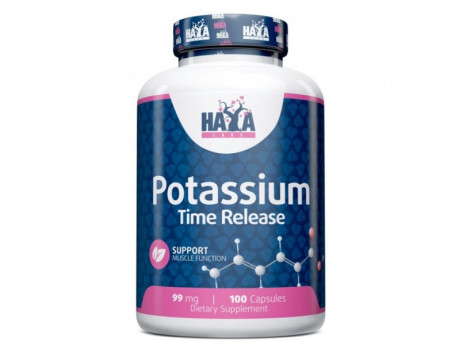 Sustained Release Potassium 99мг Haya Labs (100 капсул)