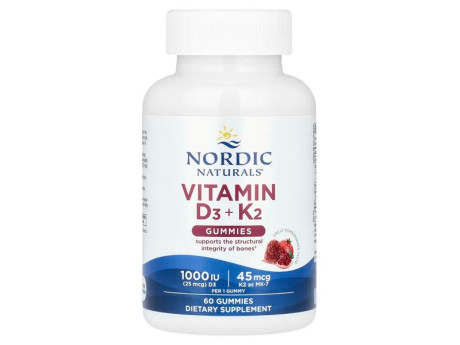 Vitamin D3 + K2 Nordic Naturals (60 капсул)