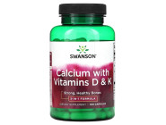 Calcium with Vitamins D & K Swanson (100 капсул)