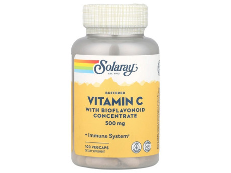 Buffered Vitamin C with Bioflavonoid Concentrate 500мг Solaray (100 вег капсул)
