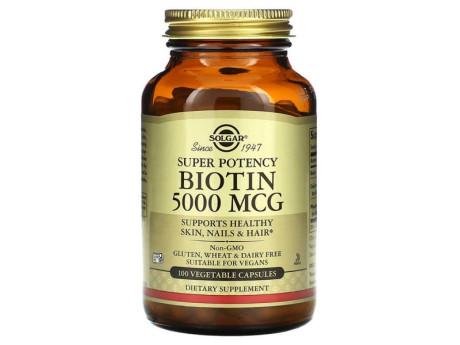 Biotin 5000мкг Solgar (100 капсул)