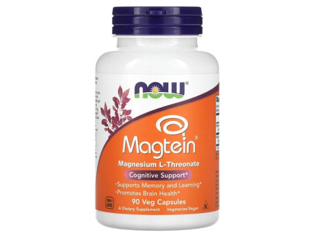 Magtein Magnesium L-Threonate Now Foods (90 вег капсул)