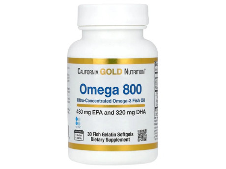 Omega 800 80% EPA/DHA 1000мг California Gold Nutrition (30 капсул)