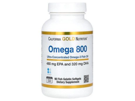 Omega 800 80% EPA/DHA 1000мг California Gold Nutrition (90 капсул)