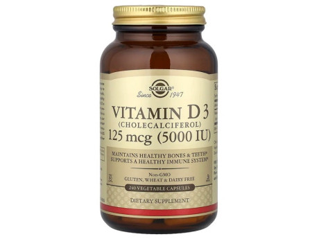Vitamin D3 5000 IU Solgar (240 вег капсул)