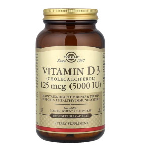 Vitamin D3 5000 IU Solgar (240 вег капсул)
