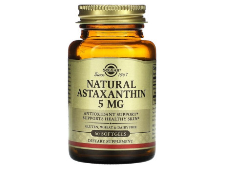 Natural Astaxanthin 5мг Solgar (60 капсул)