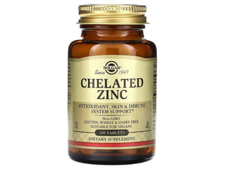 Chelate Zinc 22мг Solgar (100 таблеток)