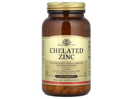 Chelate Zinc 22мг Solgar (250 таблеток)