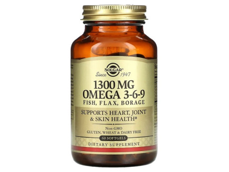 Omega 3-6-9 Fish Flex Borage 1300мг Solgar (60 капсул)