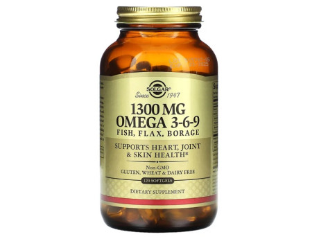 Omega 3-6-9 Fish Flex Borage 1300мг Solgar (120 капсул)