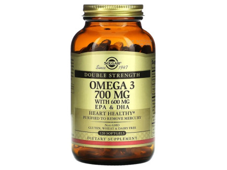 Double Strength Omega-3 700мг Solgar (120 капсул)