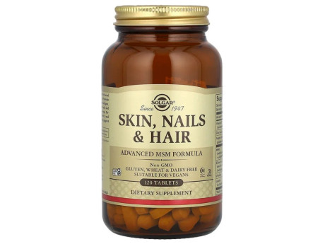 Skin Nails & Hair Advanced MSM Formula Solgar (120 таблеток)