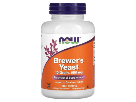 Brewers Yeast 10 Grain 650мг Now Foods (200 таблеток)