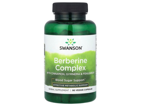 Berberine Complex with Cinnamon, Gymnema & Fenugreek Swanson (90 вег капсул)