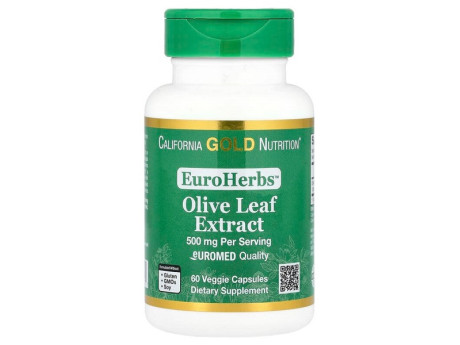 Olive Leaf Extract 500мг California Gold Nutrition (60 вег капсул)
