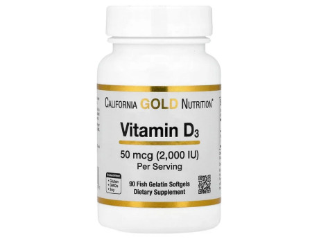 Vitamin D3 2000 IU California Gold Nutrition (90 капсул)