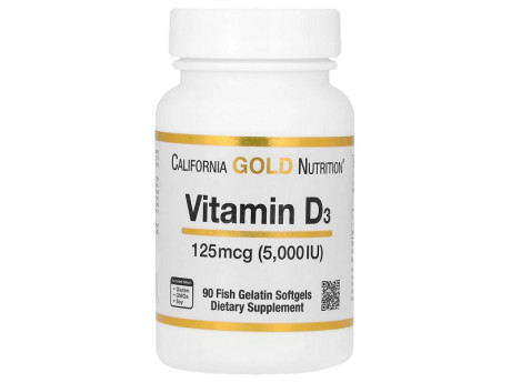 Vitamin D3 5000 IU California Gold Nutrition (90 капсул)