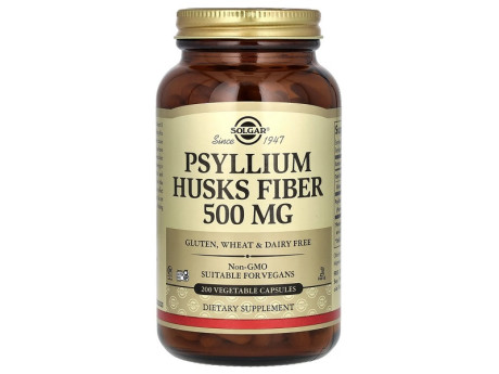 Psyllium Husks Fiber 500мг Solgar (200 вег капсул)