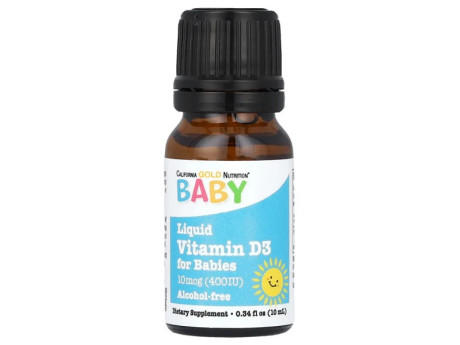 Baby Vitamin D3 400 IU California Gold Nutrition (10 мл)