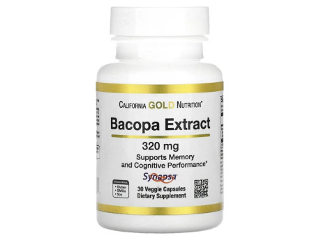 Bacopa Extract 320мг California Gold Nutrition (30 вег капсул)