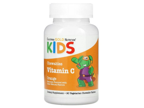 Chewable Vitamin C with Bioflavonoid Complex for Children California Gold Nutrition (90 таблеток)