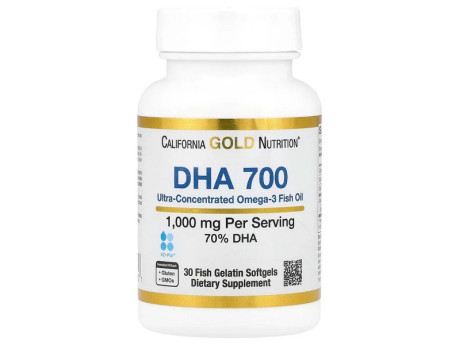 DHA 700 Fish Oil 1000мг California Gold Nutrition (30 капсул)