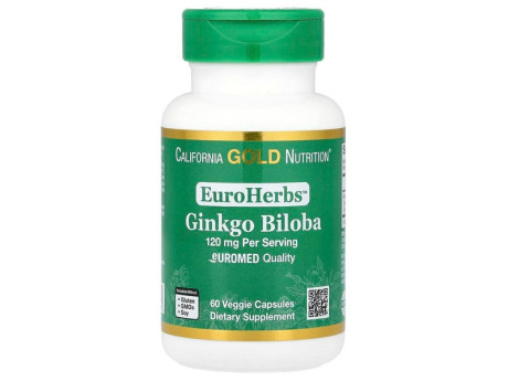 Ginkgo Biloba Extract 120мг California Gold Nutrition (60 вег капсул)