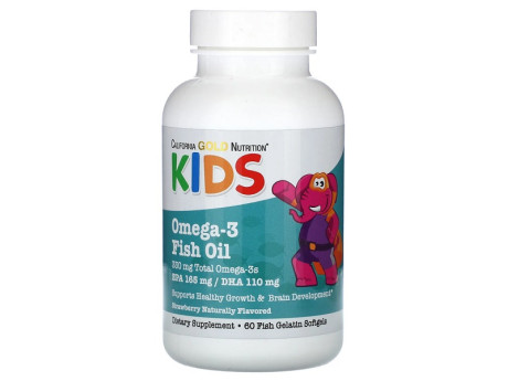 Kid’s Omega-3 Fish Oil California Gold Nutrition (60 капсул)