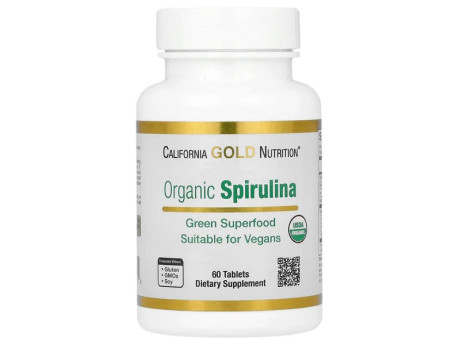 Organic Spirulina California Gold Nutrition (60 таблеток)