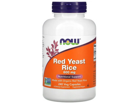 Red Yeast Rice 600мг ORG Now Foods (240 вег капсул)