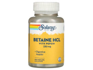 Betaine HCL with Pepsin 250мг Solaray (180 вег капсул)