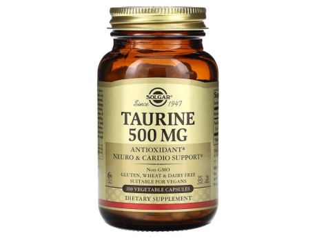 Taurine 500мг Solgar (100 вег капсул)