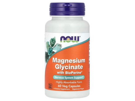 Magnesium Glycinate with BioPerine Now Foods (60 вег капсул)