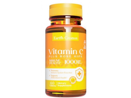 Vitamin C 1000мг with rose hips Earth‘s Creation (60 таблеток)