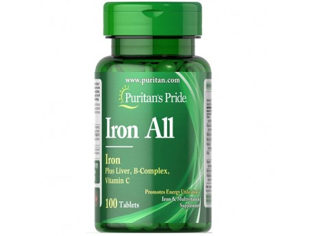 Iron All (Plus Liver, B-complex, Vitamin-C) 100 таблеток