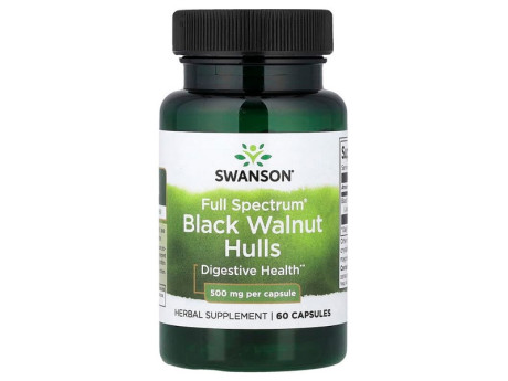 Full Spectrum Black Walnut Hulls 500мг Swanson (60 капсул)