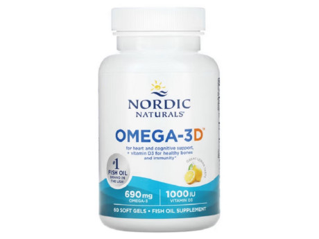 Omega-3D 690мг Nordic Naturals (60 капсул)
