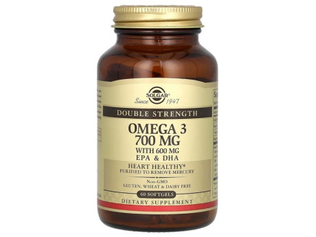 Double Strength Omega-3 700мг Solgar (60 капсул)