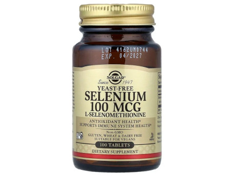 Selenium Yeast-Free 100мкг Solgar (100 таблеток)